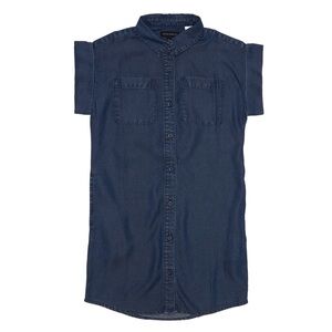 Silver Jeans Co Dark Blue Denim Shirt Dress Girls XL 14/16 NEW MSRP $47